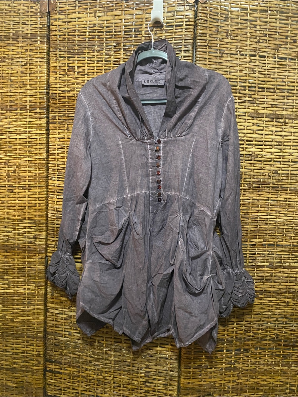 NWOT Kashes by Asena washed grey Victorian steampunk avant-garde blouse/jacket L